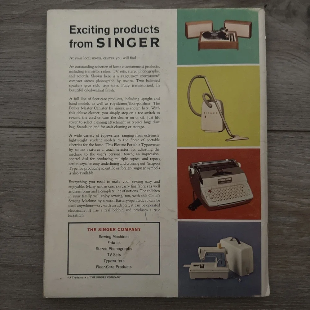 Vtg SINGER Touch & Sew‎ Deluxe Zig Zag Sewing Machine Model 625 USERS MANUAL